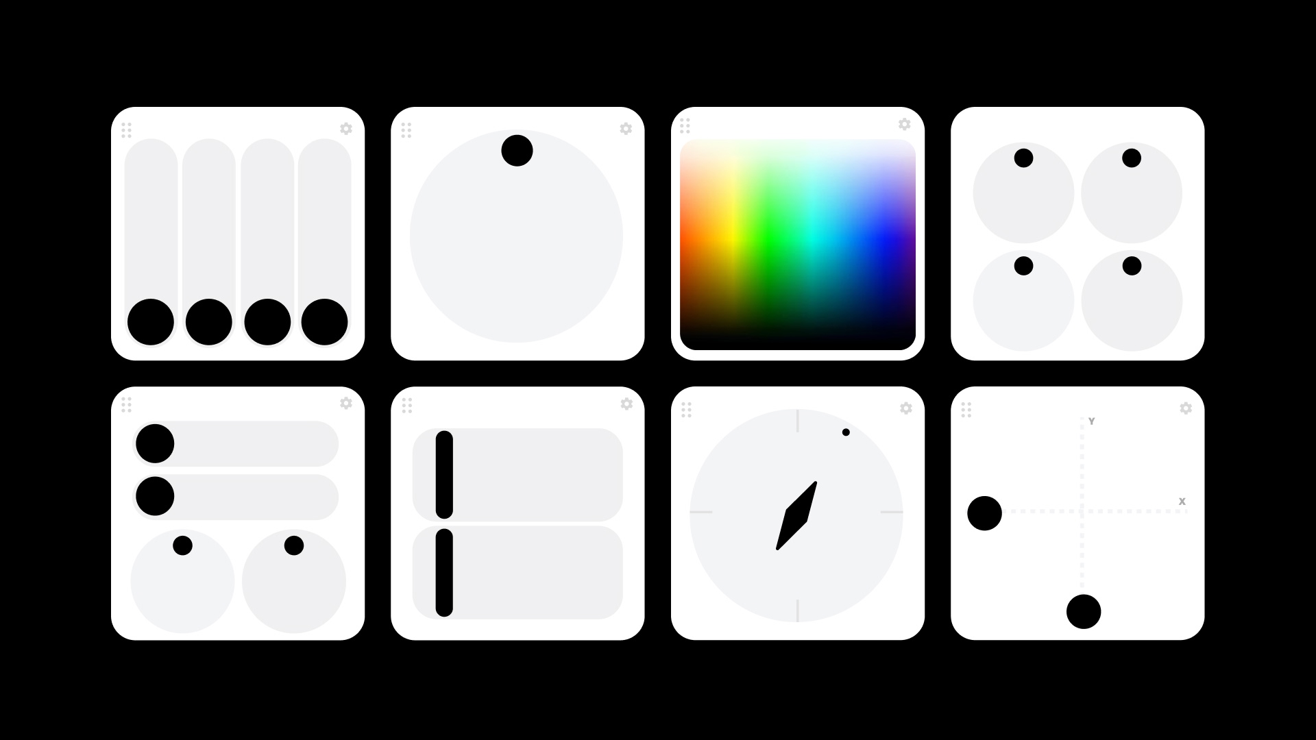 Custom controls in Visu Control for iPhone and iPad.